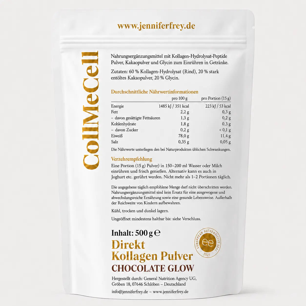 CollMeCell Kollagen-Pulver Chocolate Glow