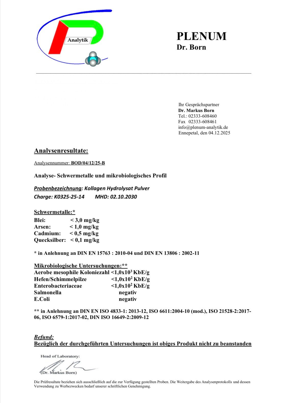 Kollagen Hydrolysat Pulver - 500g Doypack