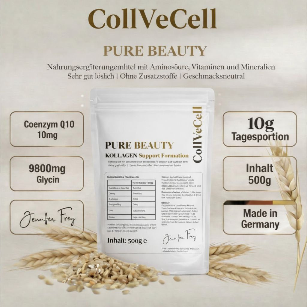 Collagen Premium Support Komplex Pulver 500g – Mit Glycin, Vitamin C, Hyaluronsäure, Zink & Biotin | Vegan | Enthält kein Kollagen