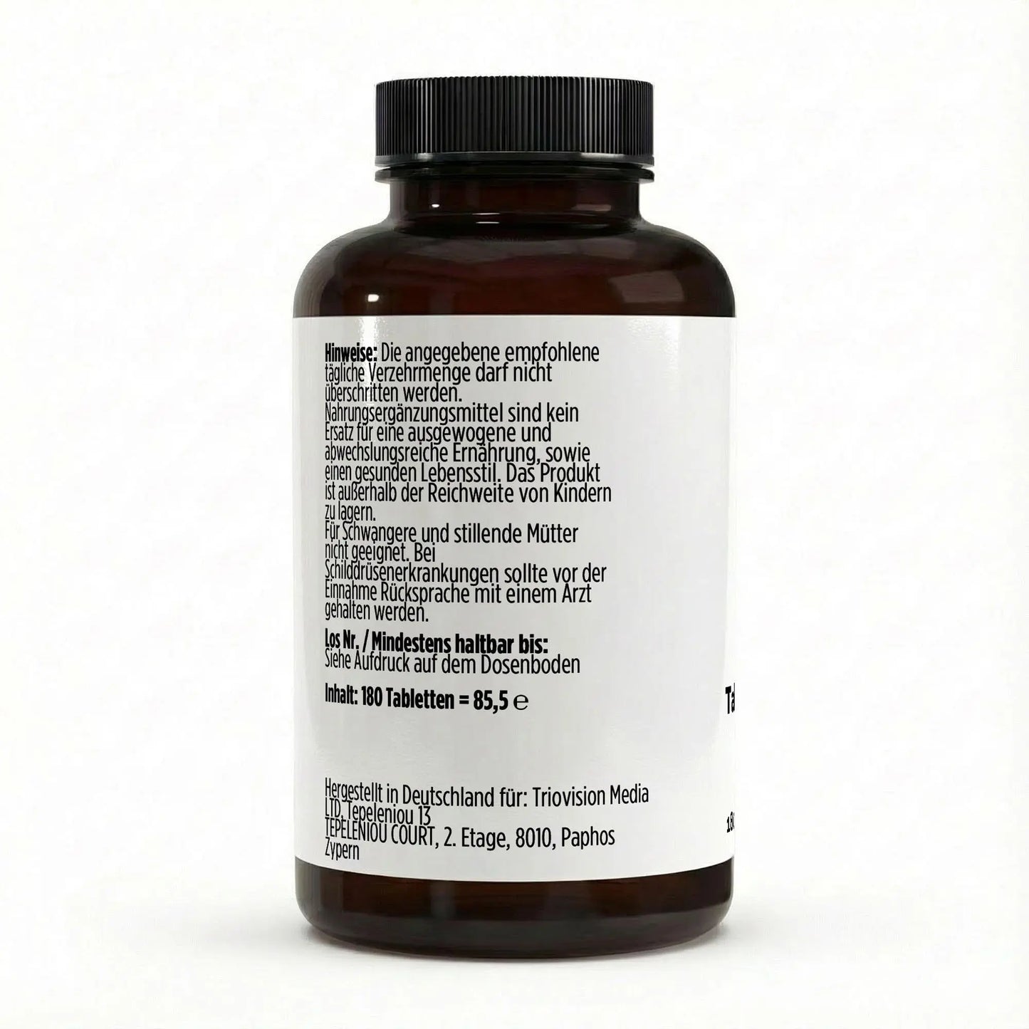 Jod 180 vegane Tabletten für Schilddrüse und Energie Balance