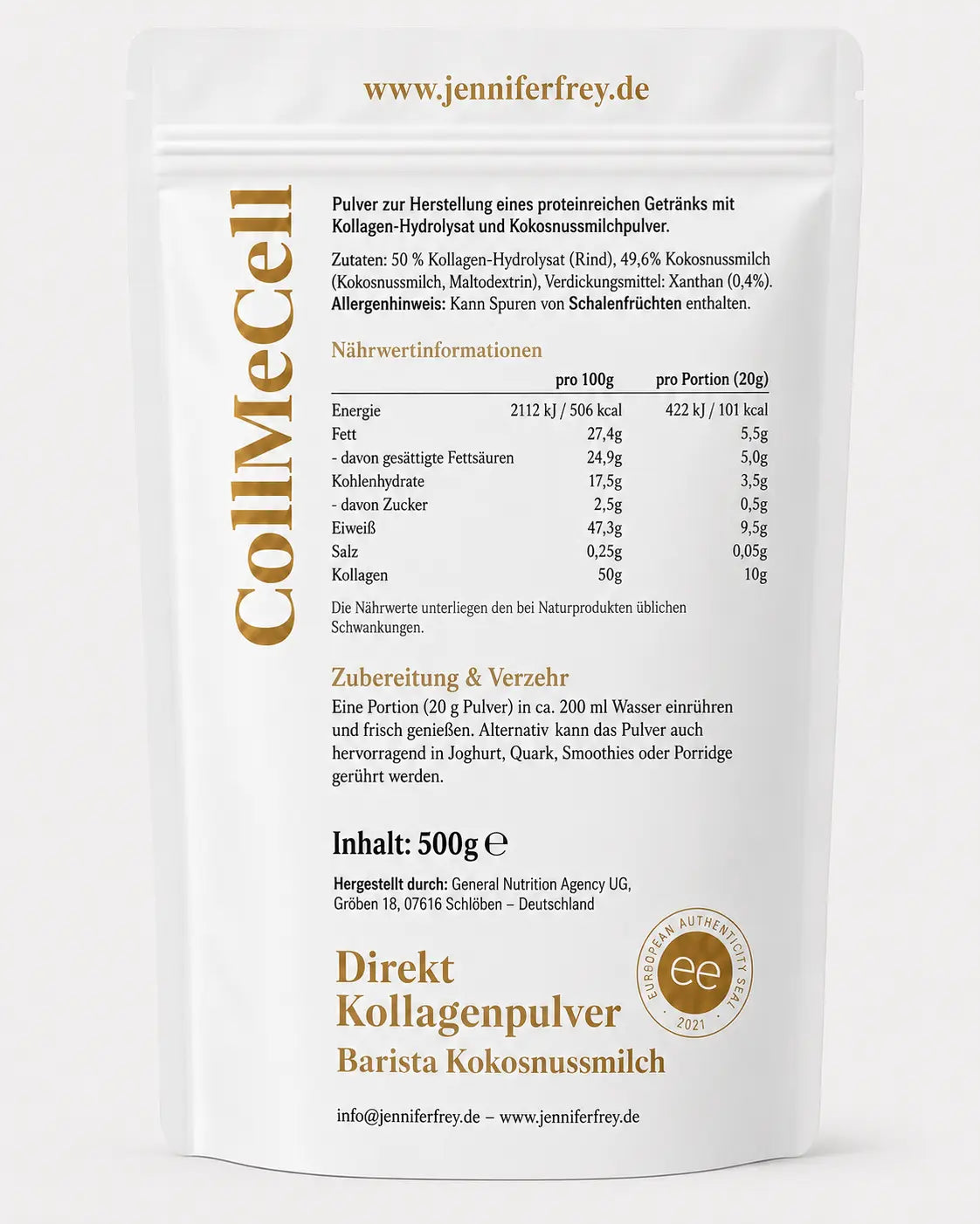 Kokos-Barista-Creamer – Collagen Coffee Creamer Kokos mit Kollagen - Nahrungsergänzungsmittel