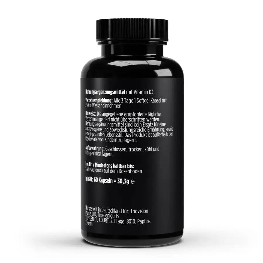 Vitamin D3 3000 IE 60 vegane Softgels tägliche Versorgung Sonne Vitamin