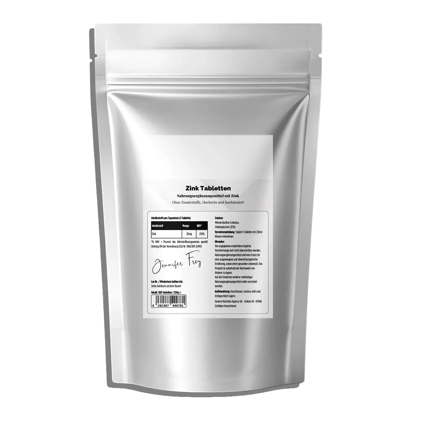 25mg Zink Bisglycinat - 500 Tabletten