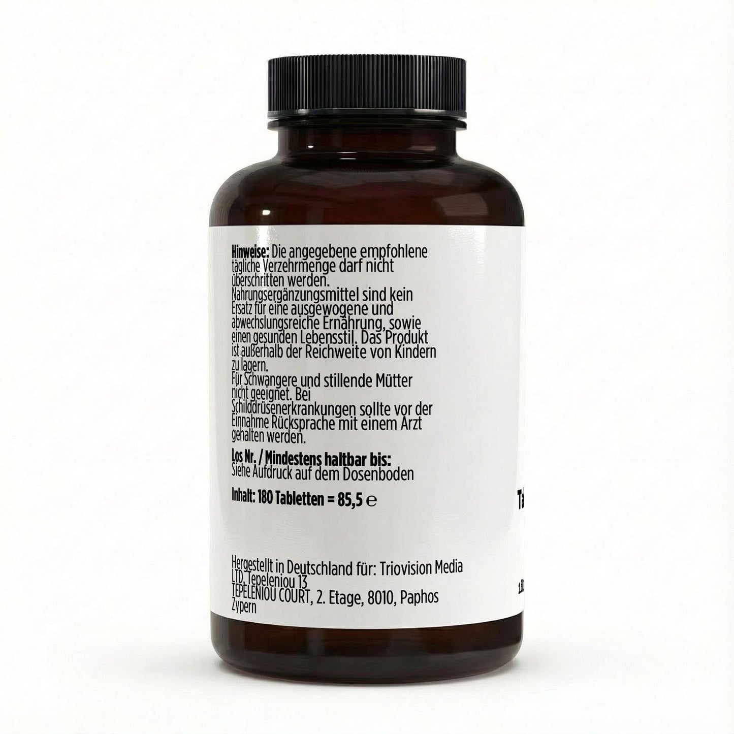 Jod 180 vegane Tabletten für Schilddrüse und Energie Balance 