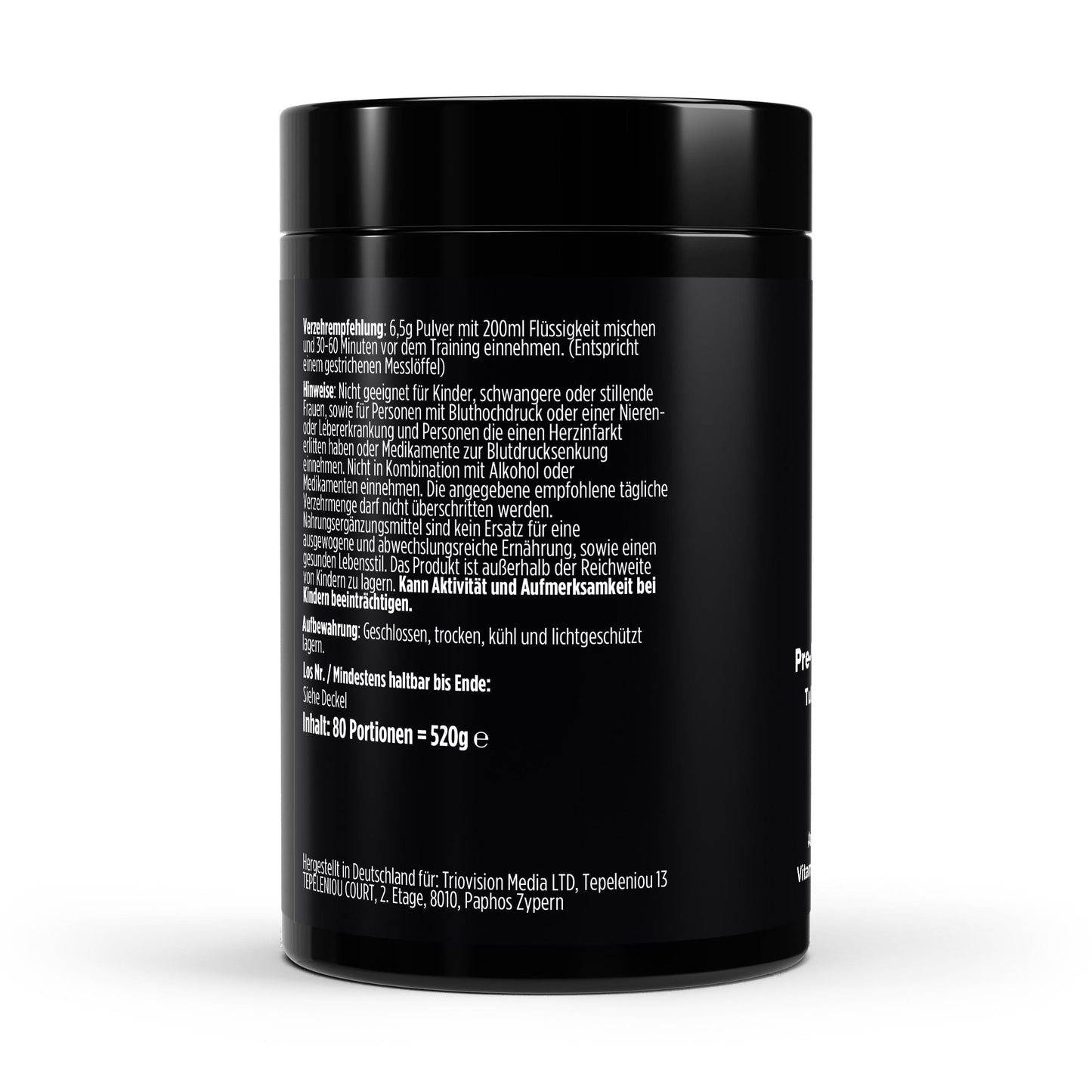 Pre Workout Booster Tutti Frutti Geschmack Energie vor Training 