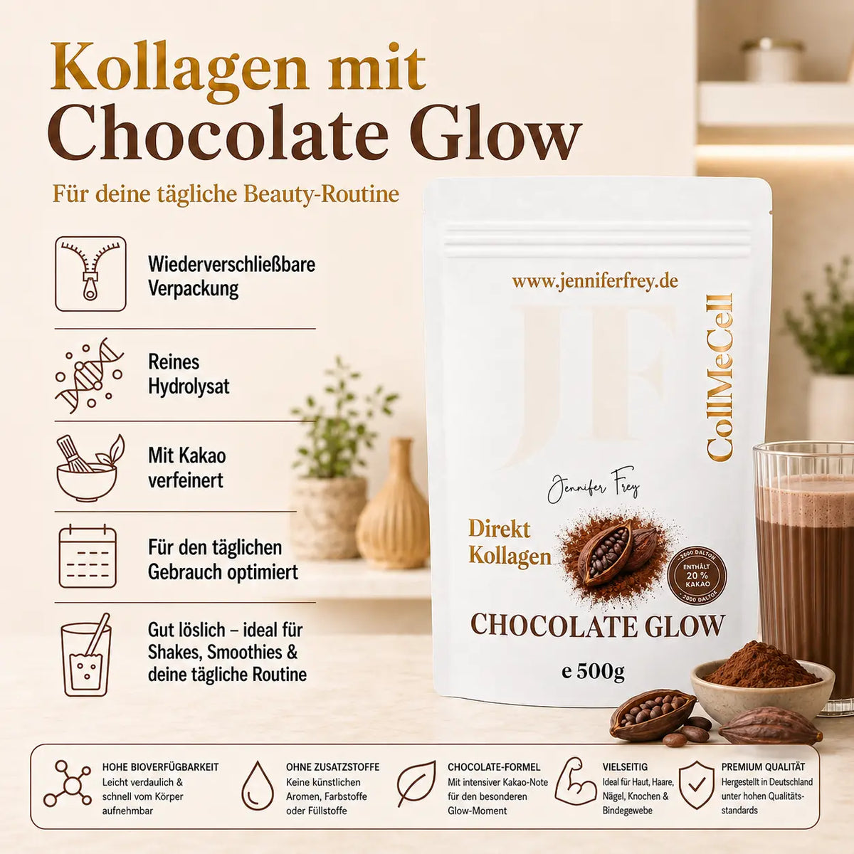 CollMeCell Kollagen-Pulver Chocolate Glow