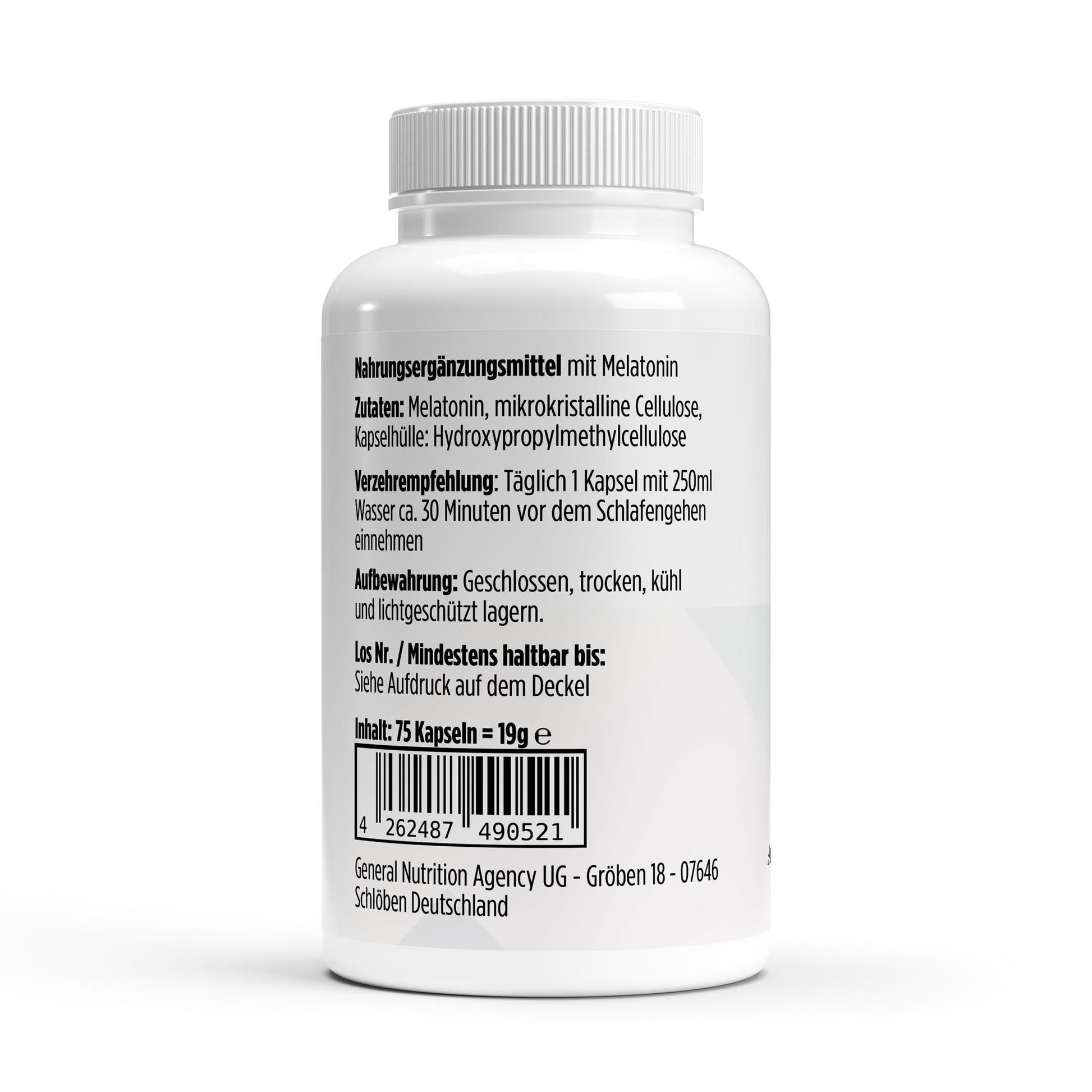 Melatonin 75 Kapseln Schlafsupport natürliche Nachtruhe 