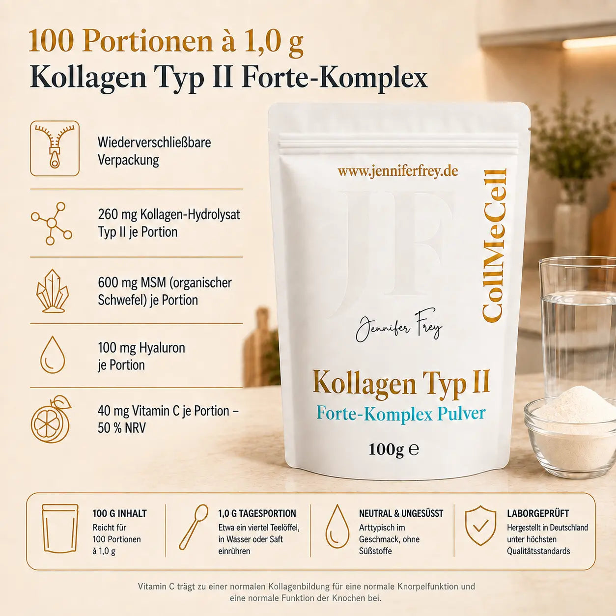 Kollagen Typ II FORTE MATRIX Gelenkkomplex Pulver