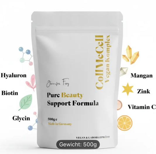 500 g Collagen Premium Support Komplex Pulver | Kollagen-unterstützende Beauty Formel | Mit Glycin, Vitamin C, Hyaluronsäure, Zink & Biotin | Hochdosiert | Vegan | Made in Germany