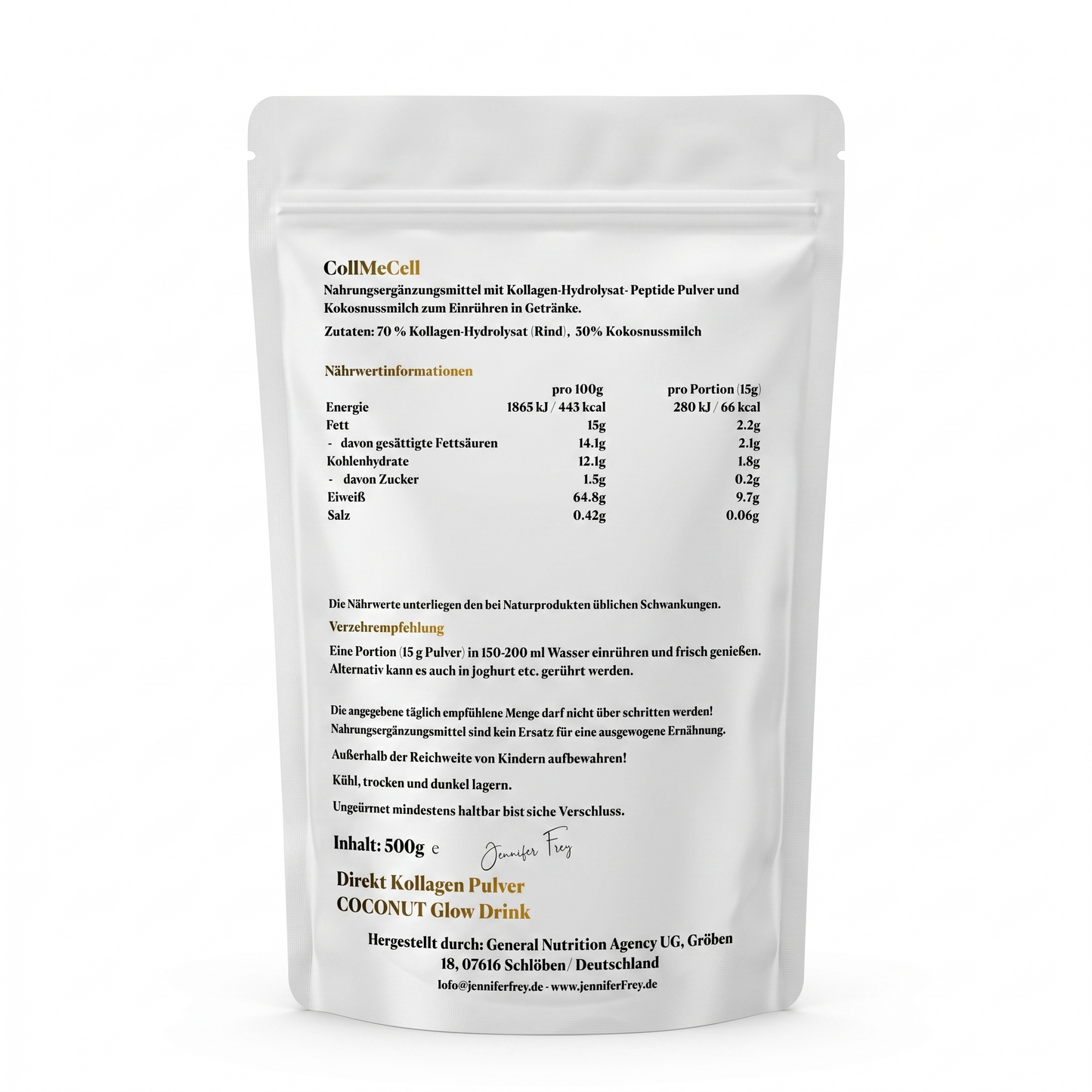 CoCoNut Glow Drink für Beauty und Glow Hautpflege Collagen Powder mit Kokosnuss 