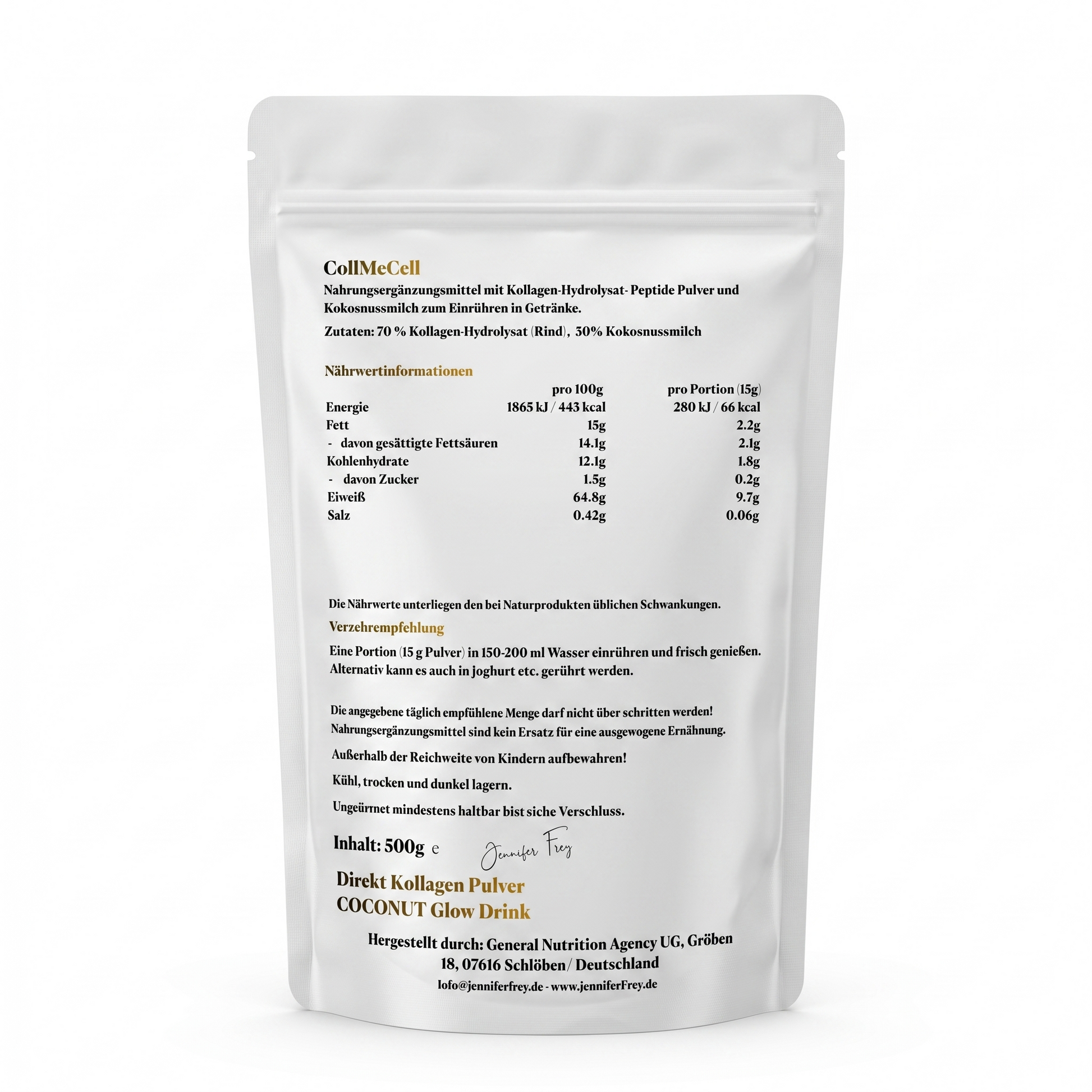 CoCoNut Glow Drink für Beauty und Glow Hautpflege Collagen Powder mit Kokosnuss 