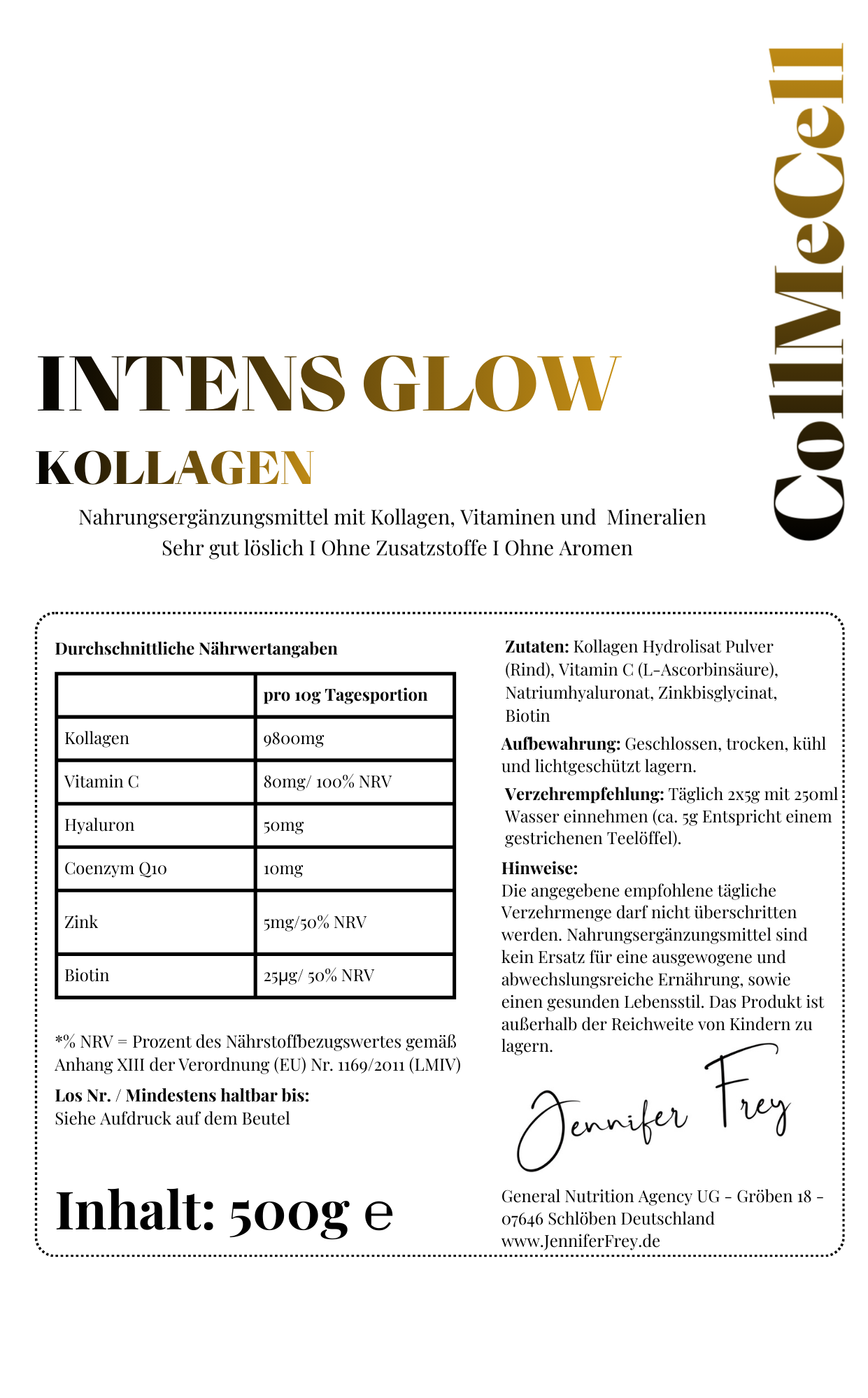 Intens Glow Kollagen pure 500g
