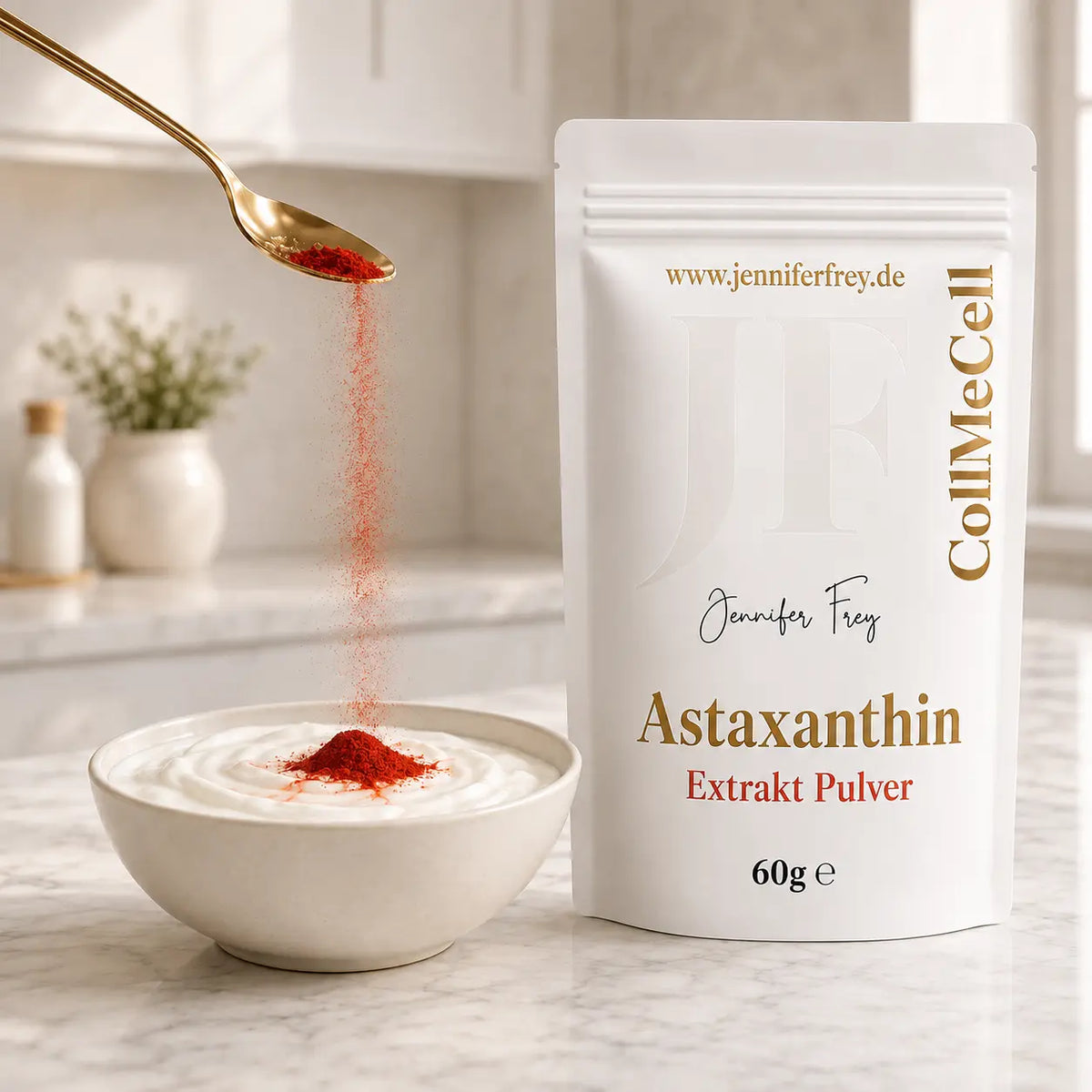Astaxanthin kaufen – reines Astaxanthin Pulver hochdosiert, 375 Tage Vorrat