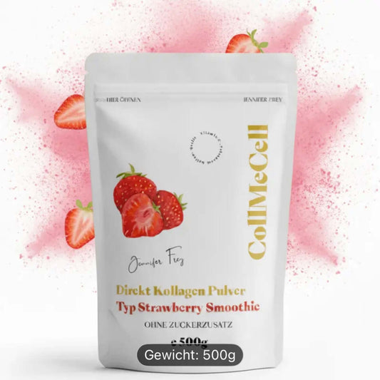 Direct Kollagen Hydrolisat Peptide Pulver - Typ Strawberry Smoothie