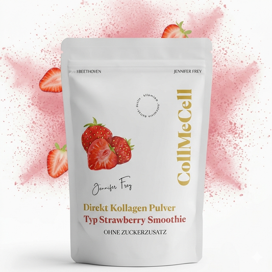 Direct Kollagen Hydrolisat Peptide Pulver - Typ Strawberry Smoothie