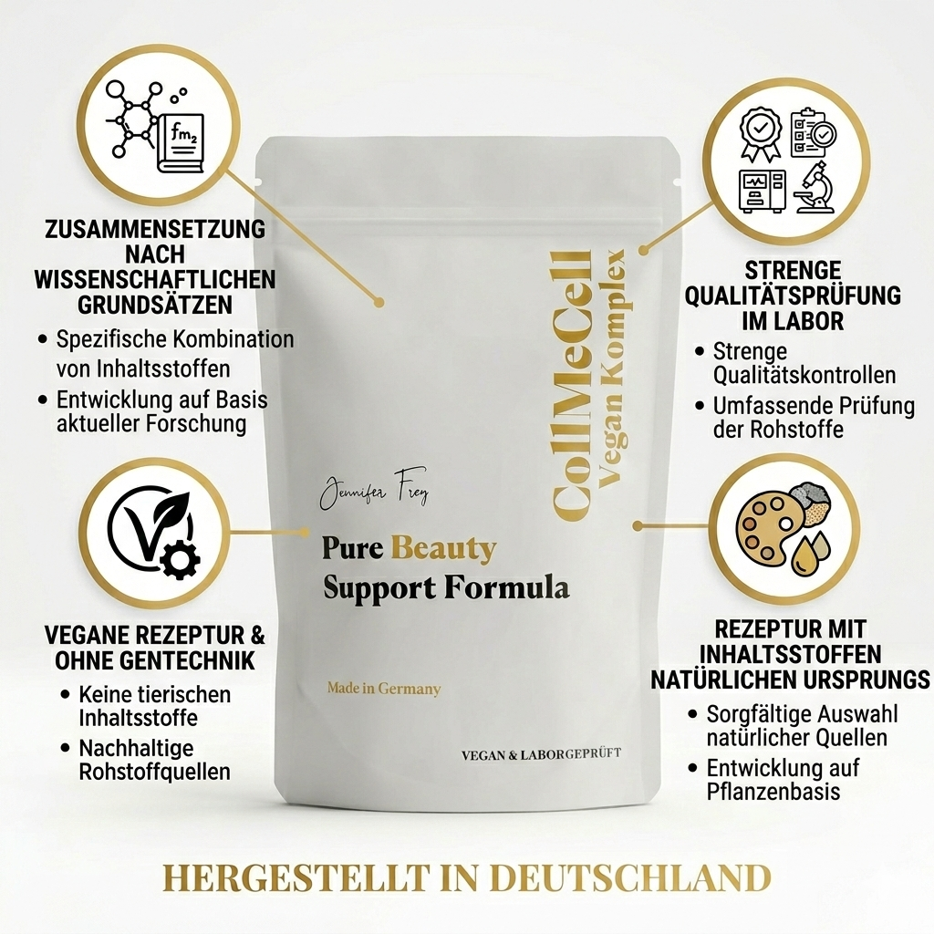 Collagen Premium Support Komplex Pulver 500g – Mit Glycin, Vitamin C, Hyaluronsäure, Zink & Biotin | Vegan | Enthält kein Kollagen