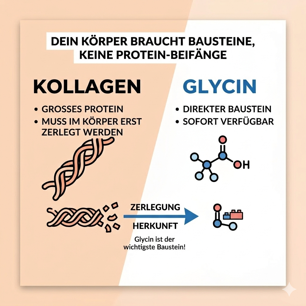 Glycin Pulver 500g - Kollagen-Baustein hochdosiert + Vitamin C - Made in Germany