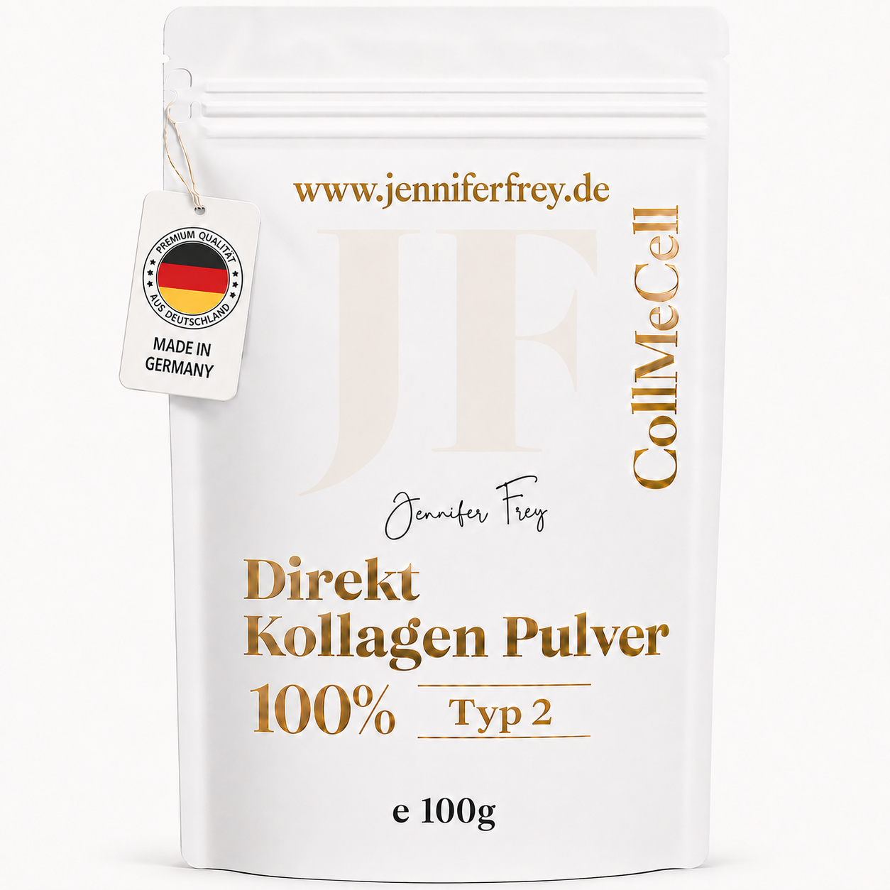 Kollagen Typ 2 Pulver zur Unterstützung von Gelenken und Knorpel, reines Hydrolysat, 100g Verpackung