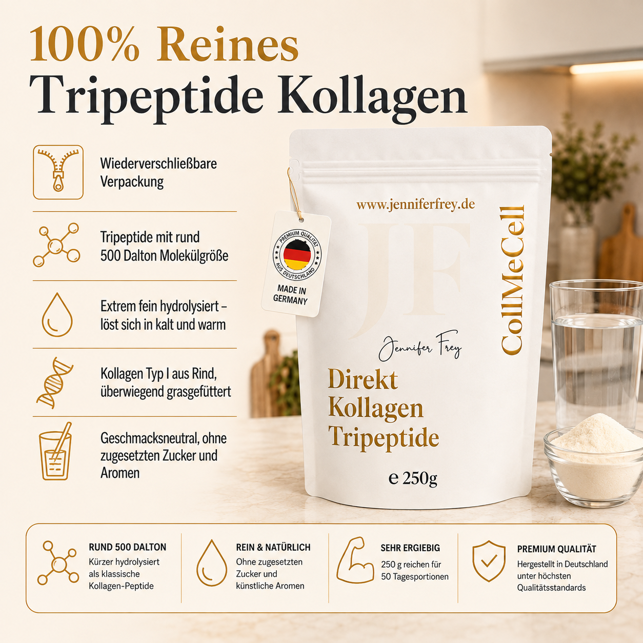 TRIPEPTID Kollagen Pulver ~ 500 Dalton – CollMeCell
