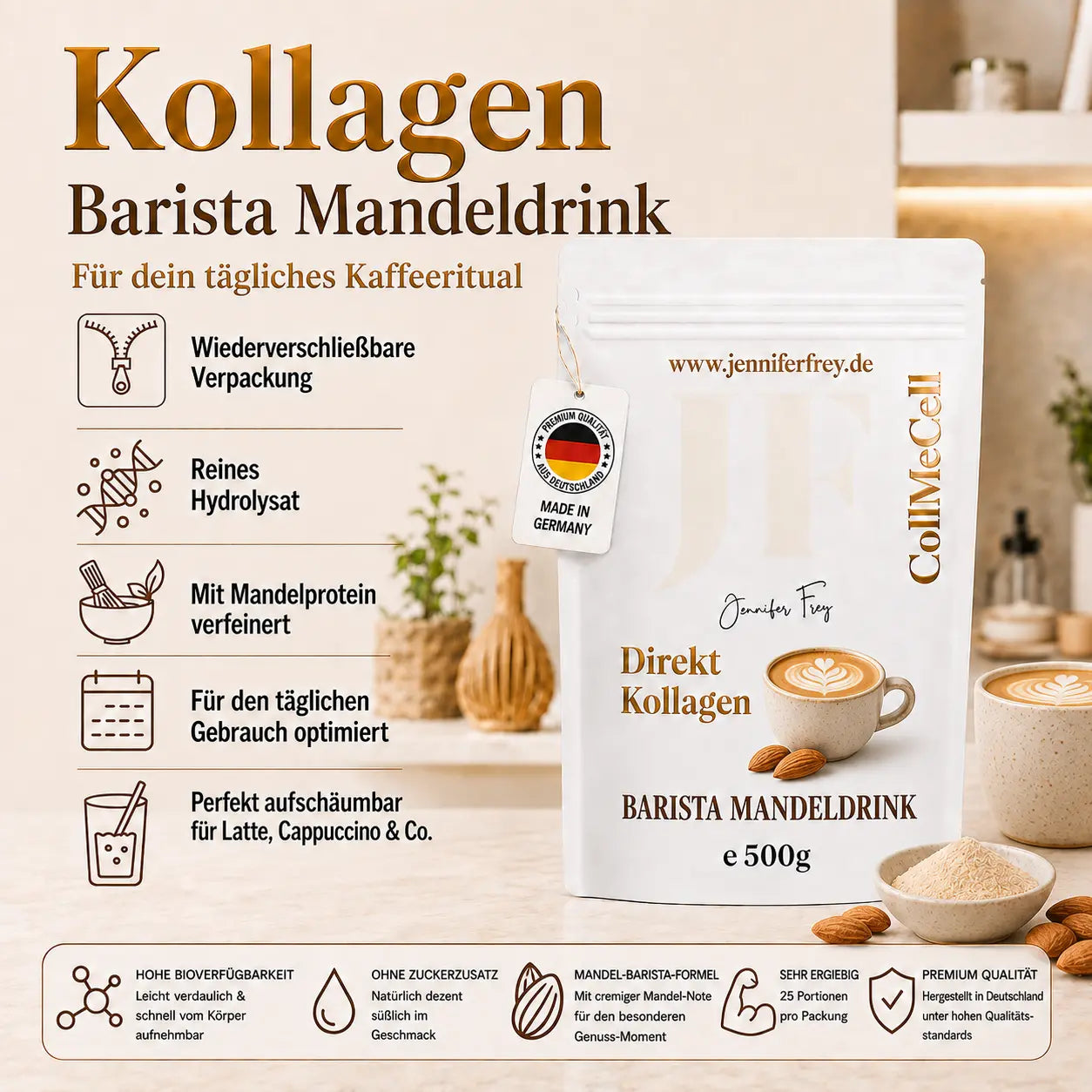 Kollagen Kaffee Barista-Kollagen-Mandel-Drink – Dein Barista-Upgrade Jennifer Frey