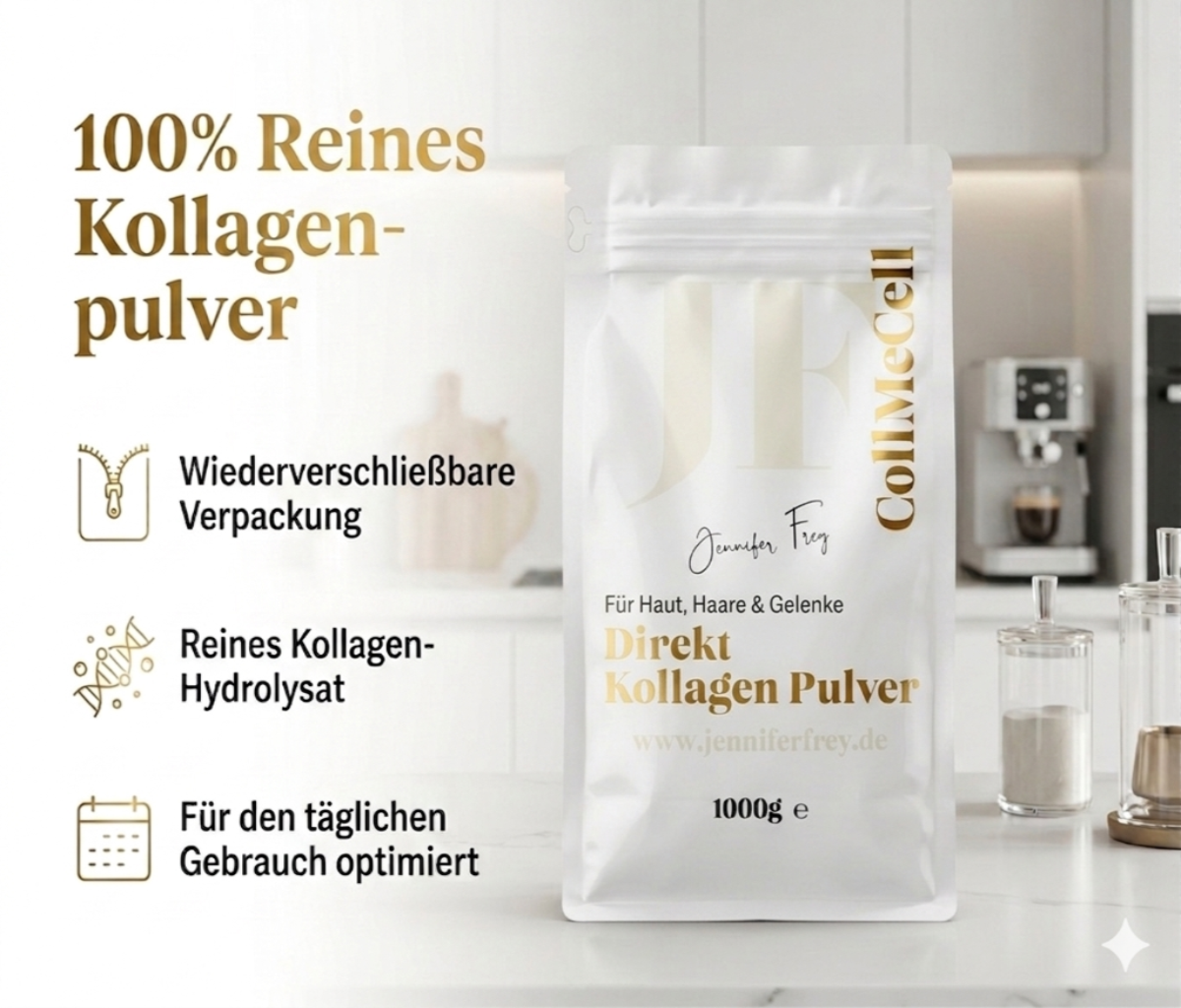 Direkt 100% Kollagen Hydrolisat Peptide Pulver - Original Kollagen CollMeCell - PRE SALE 14 WERKTAGE LIEFERZEIT!!!