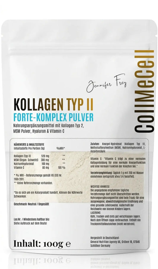 CollMeCell Gelenk Komplex Pulver mit Kollagen Typ II, MSM, Hyaluron & Vitamin C
