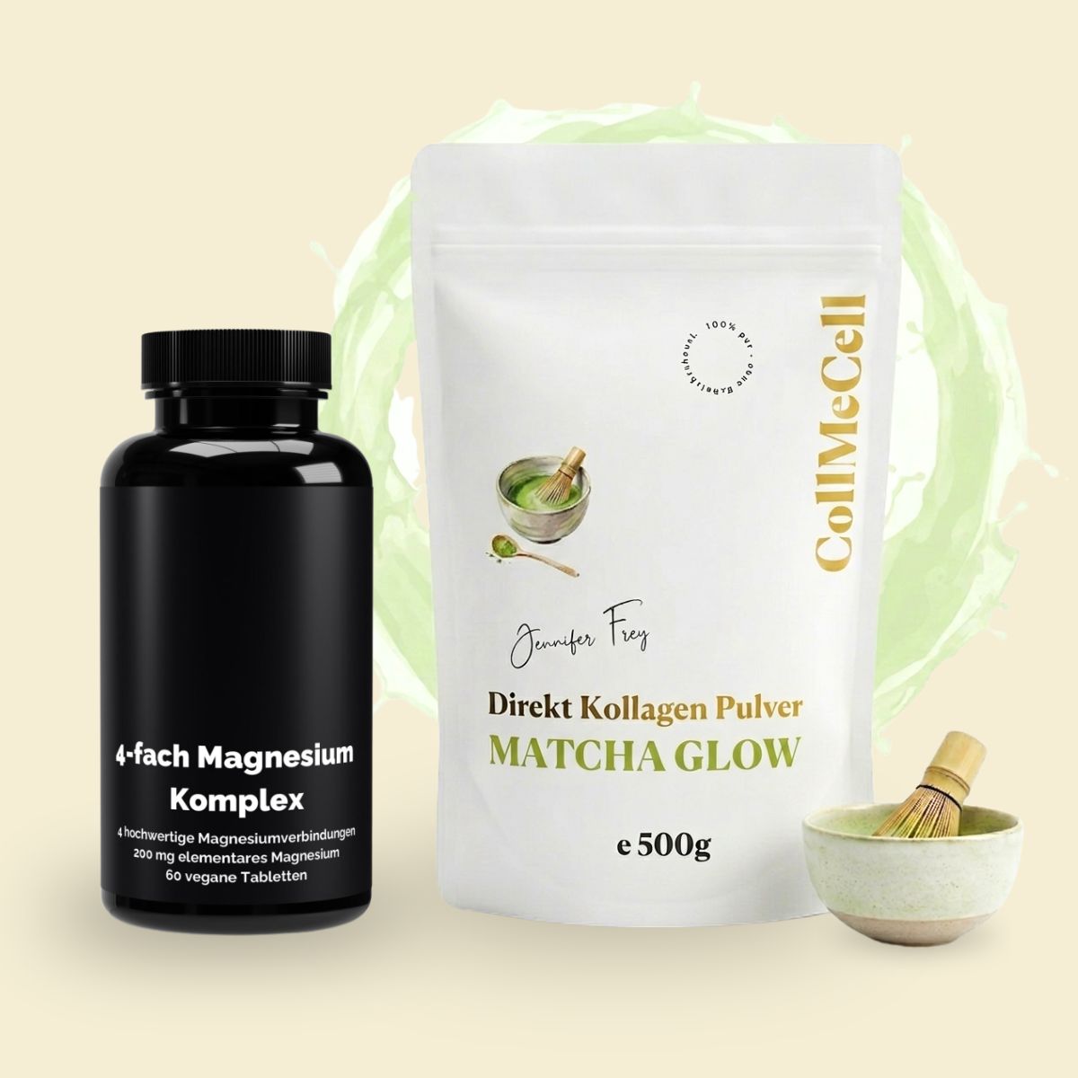Daily Energy Bundle Matcha Kollagen Magnesium Komplex für Energie und Fokus 