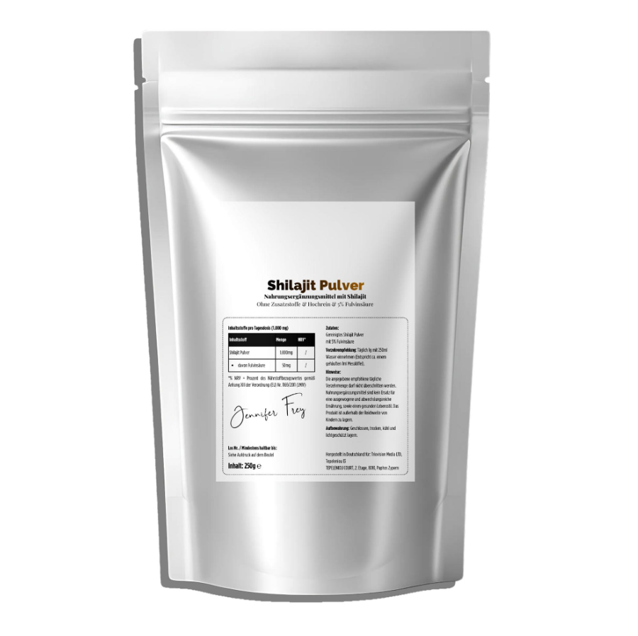 Shilajit 5% Fulvinsäure Pulver Energie Vitalität 250g 