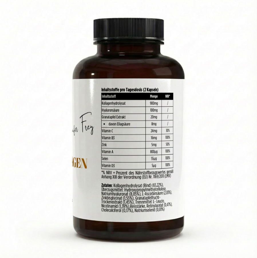 CollMeCell Intens Kollagen 180 Kapseln - Kollagen+Hyaluron+Vitamin C+Ellagsäure+Retinol