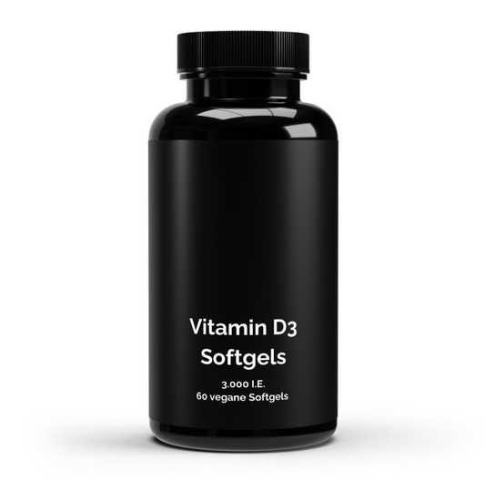 Vitamin D3 3000 IE vegane Softgels Immunsystem Knochen 60 Stück 