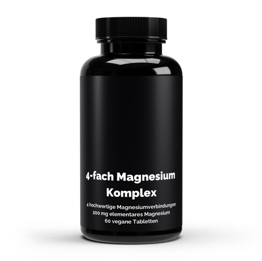 Magnesium 4fach Komplex vegane Tabletten Muskeln Nerven 60 Stück 