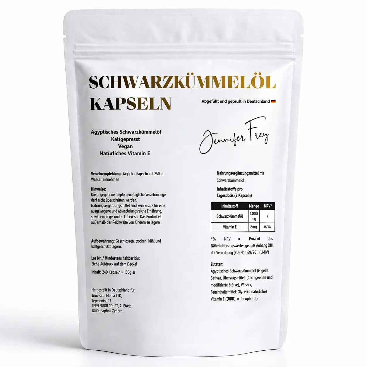 Ägyptisches Schwarzkümmelöl - 240 vegane Softgels