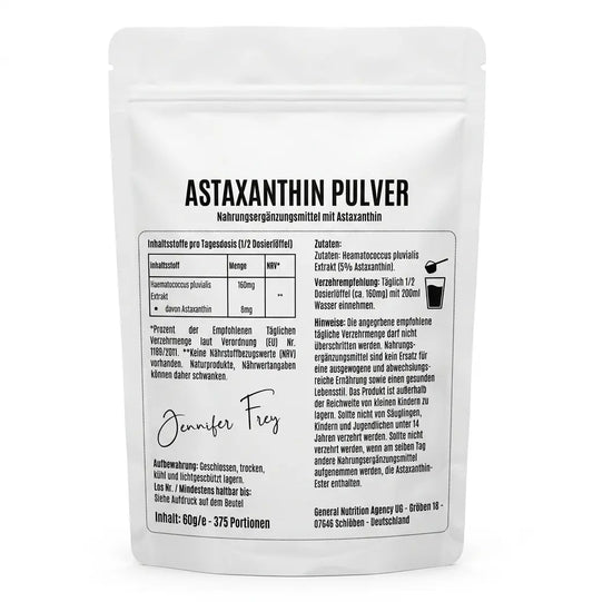 Astaxanthin Extrakt Pulver – 365 Tage Vorrat - Vegan Jennifer Frey