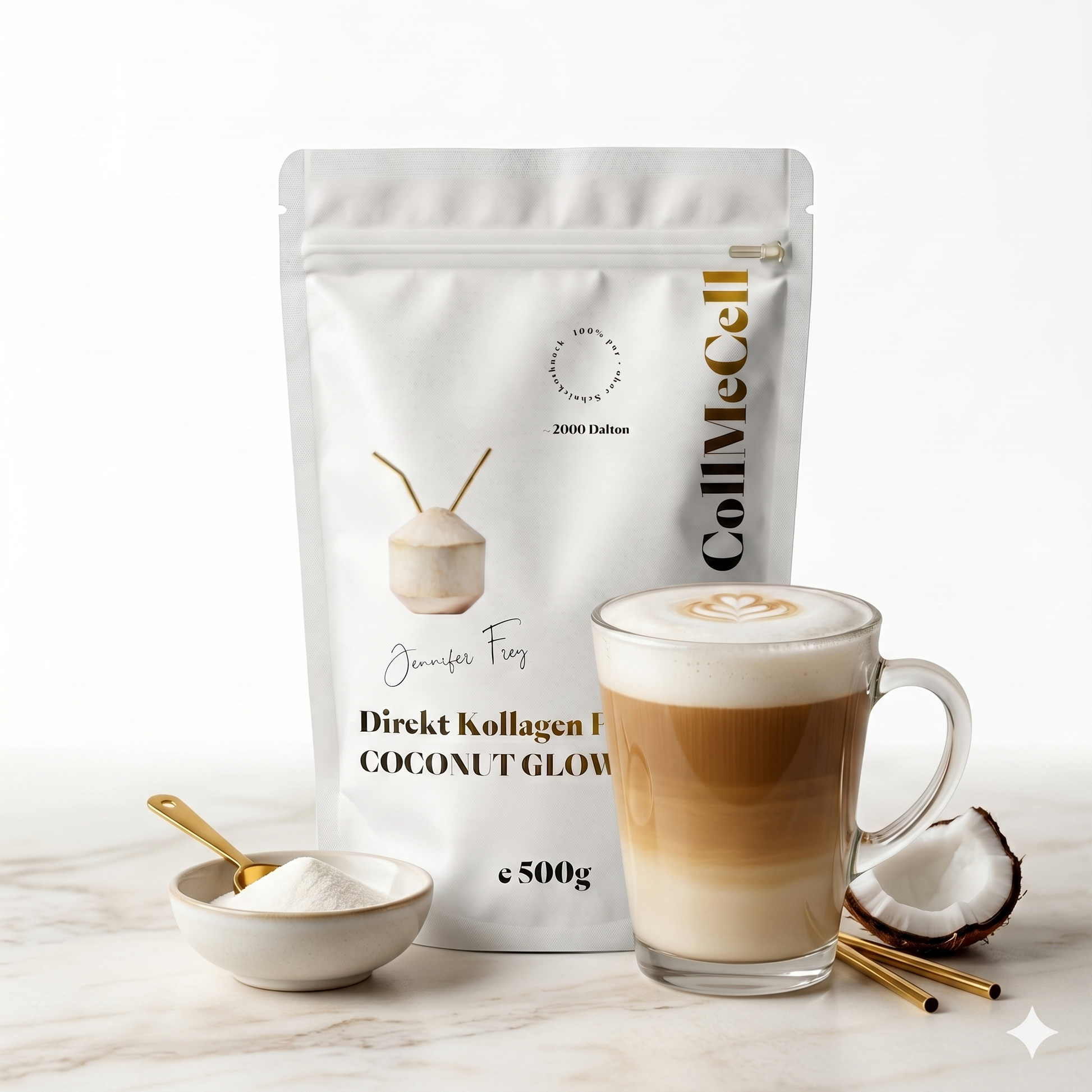 CoCoNut Glow Drink 500g für tägliche Schönheit Kollagen Pulver Kokosnuss Getränk 