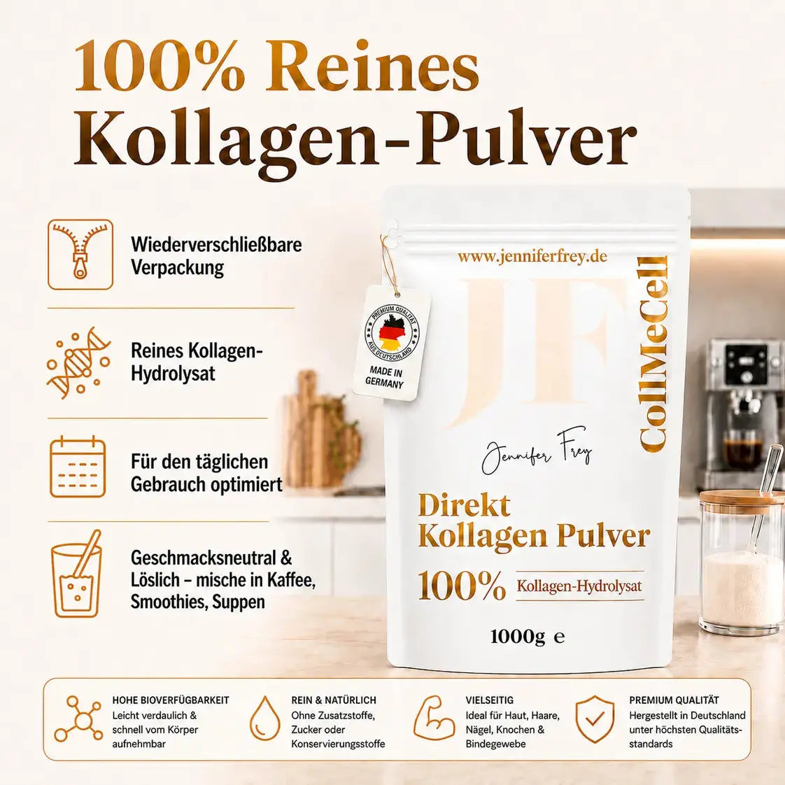 CollMeCell Direkt Kollagen Hydrolisat Peptide Pulver Grass Fed - Nahrungsergänzungsmittel