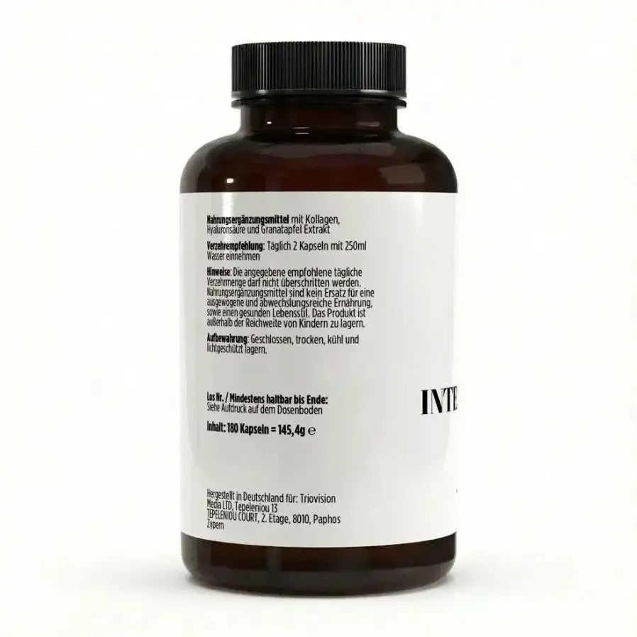 CollMeCell Intens Kollagen 180 Kapseln - Kollagen + Hyaluron + Vitamin C + Ellagsäure + Retinol
