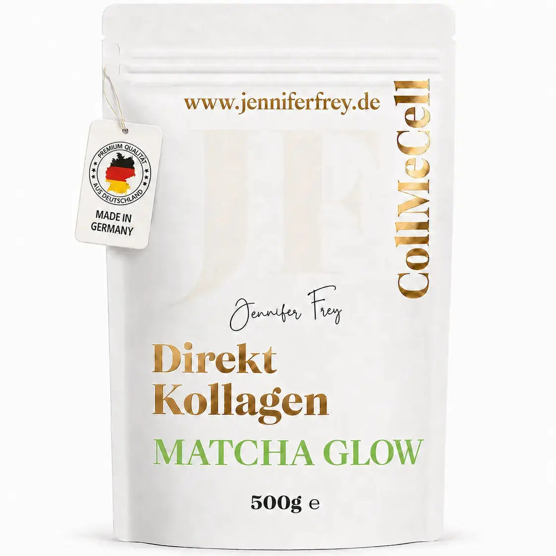CollMeCell Matcha Glow Direktes Kollagenhydrolysat Peptide Jennifer Frey