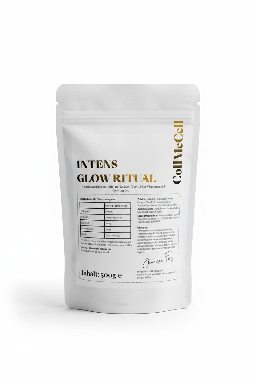 INTENS GLOW RITUAL Standbodenbeutel mit Etikett