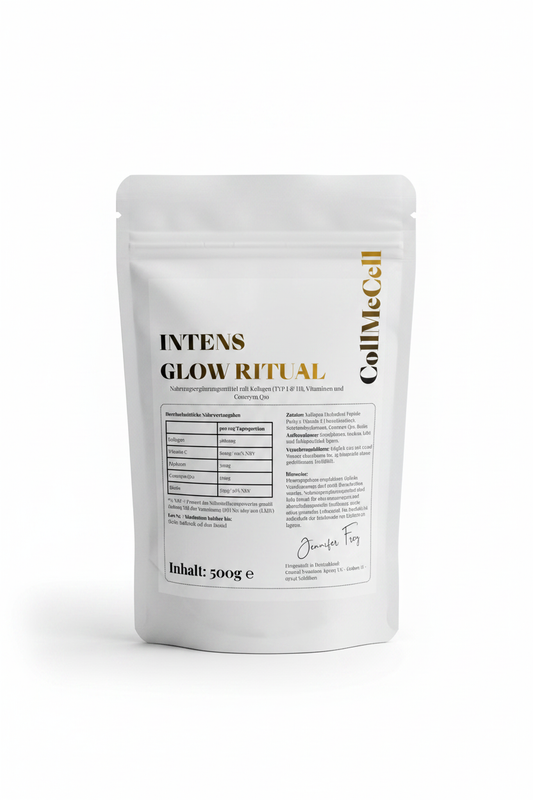 INTENS GLOW RITUAL Standbodenbeutel mit Etikett