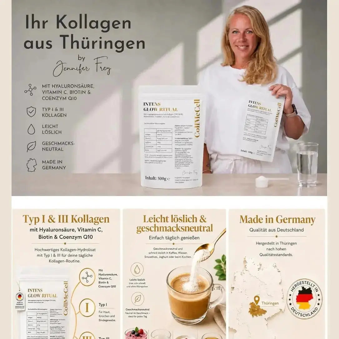 INTENSE GLOW RITUAL Kollagen + Hyaluron I Biotin | Q10 I Vitamin C General Nutrition Agency UG