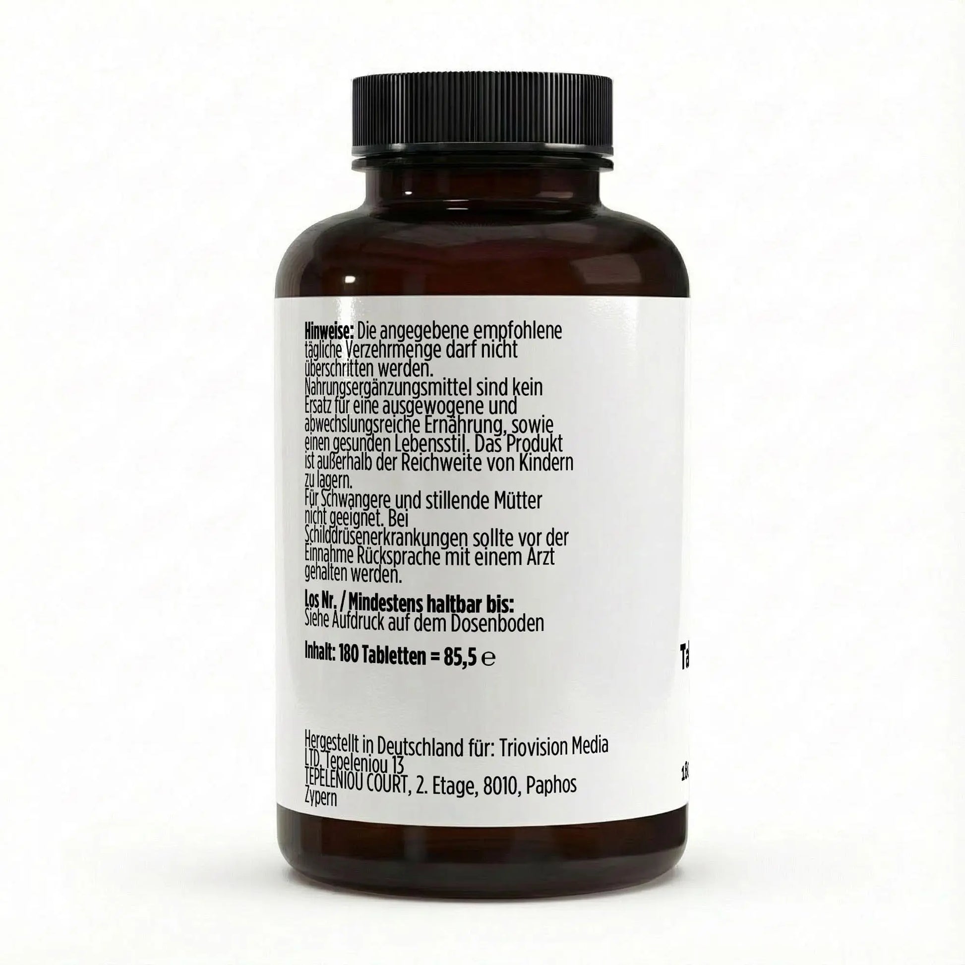 Jod 180 vegane Tabletten für Schilddrüse und Energie Balance 