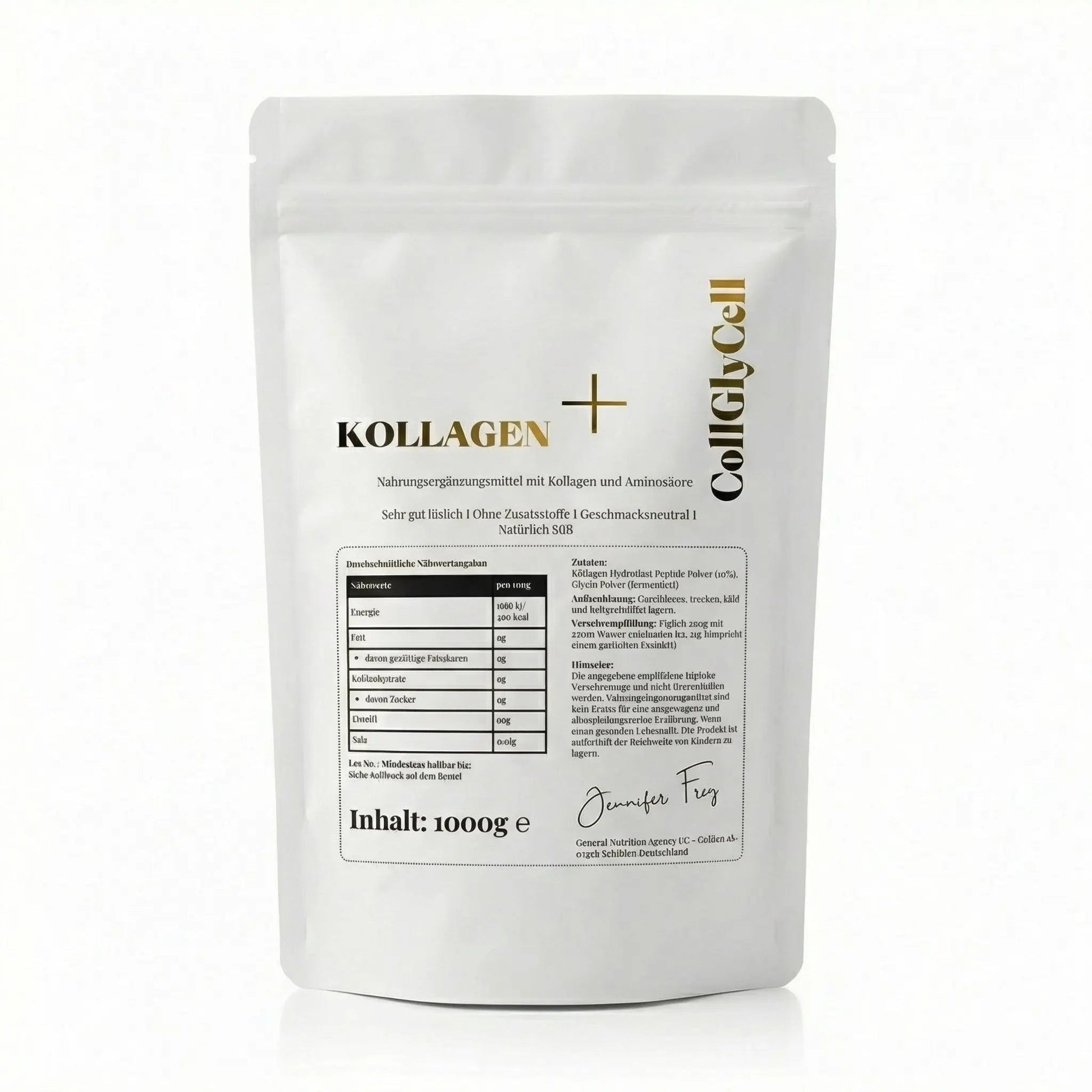 Kollagen + Glycin Pulver 1000g – Natürlich Süß Ohne Zucker | Jennifer Frey
