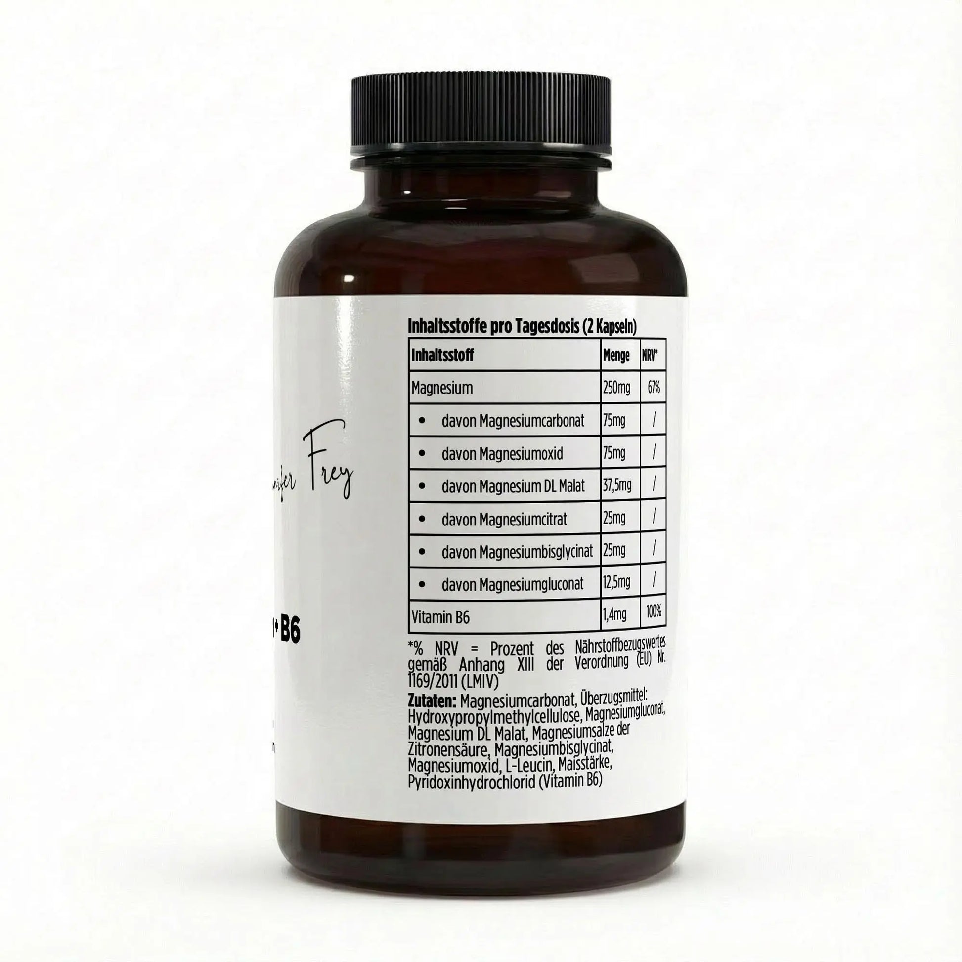 Magnesium 6x Komplex + B6 vegane Kapseln Energie Entspannung 
