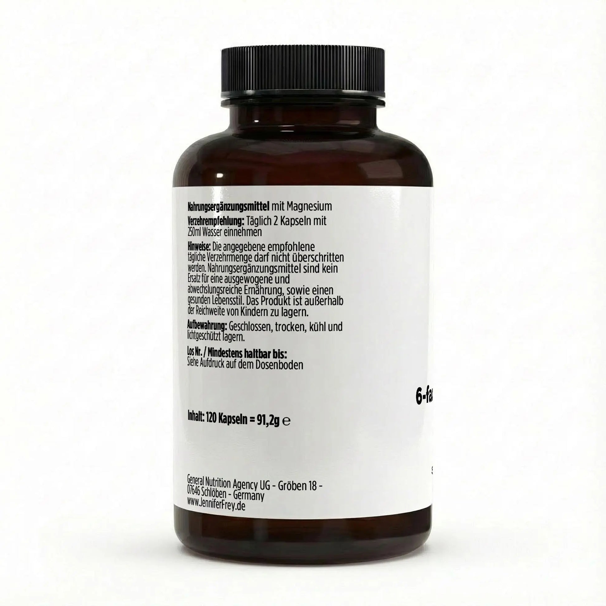 Magnesium 6x Komplex B6 vegane Kapseln Muskeln Nerven 120 Stück 