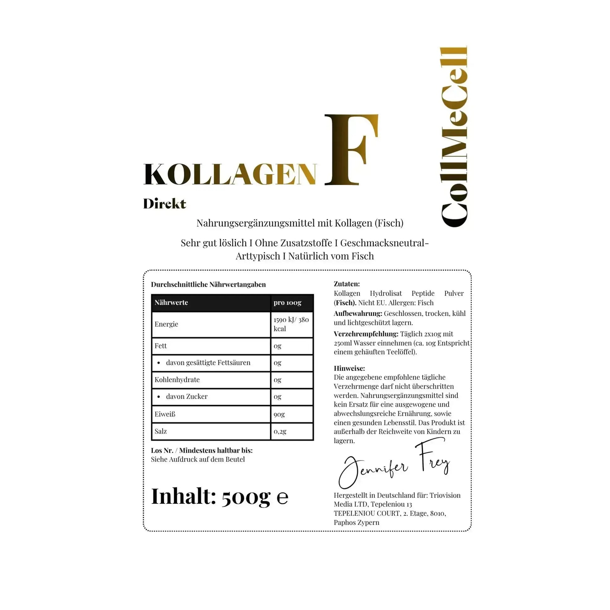 1000 Dalton Kollagen Peptide Marine Kollagen 500g 