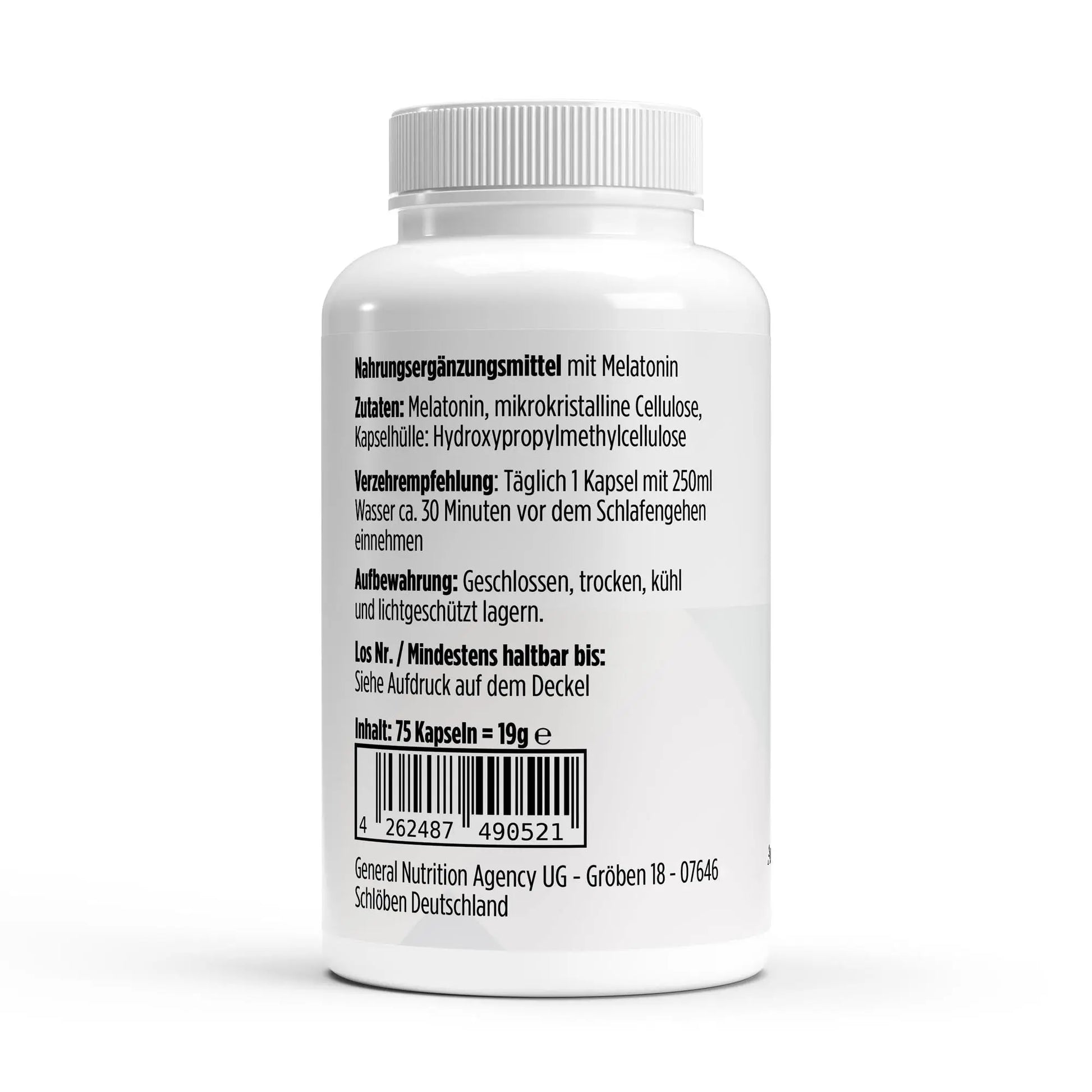 Melatonin 75 Kapseln Schlafsupport natürliche Nachtruhe 