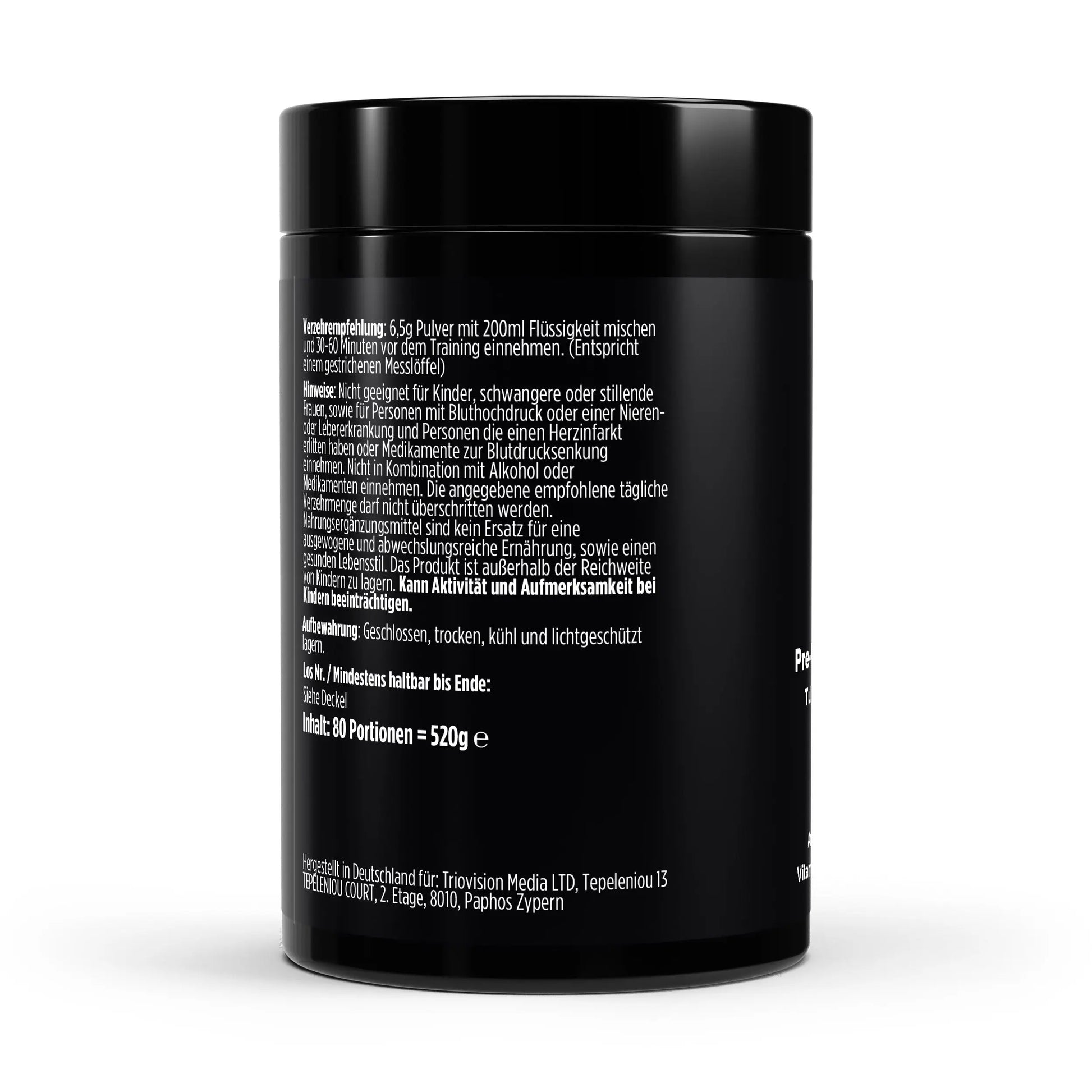 Pre Workout Booster Tutti Frutti Geschmack Energie vor Training 