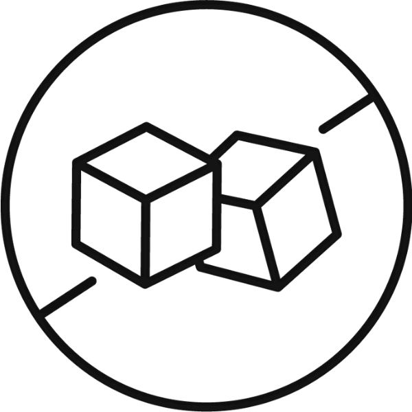 Schwarzes rundes Logo mit einem stilisierten, miteinander verbundenen Würfel-Design.