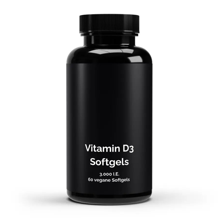 Vitamin D3 3000 IE vegane Softgels Immunsystem Knochen 60 Stück 