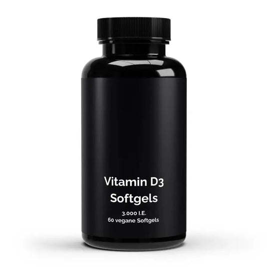Vitamin D3 3000 IE vegane Softgels Immunsystem Knochen 60 Stück 